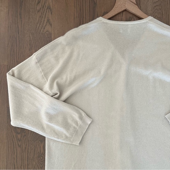 TSE 100% Cashmere V-neck Button Front Oversize Cardigan Sweater in Ivory Cream M - Picture 8 of 8